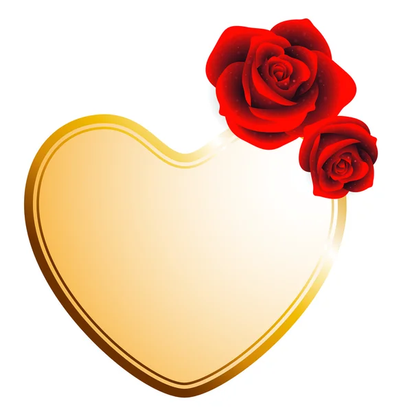 Καρδιά με κόκκινα τριαντάφυλλα — Διανυσματικό Αρχείο