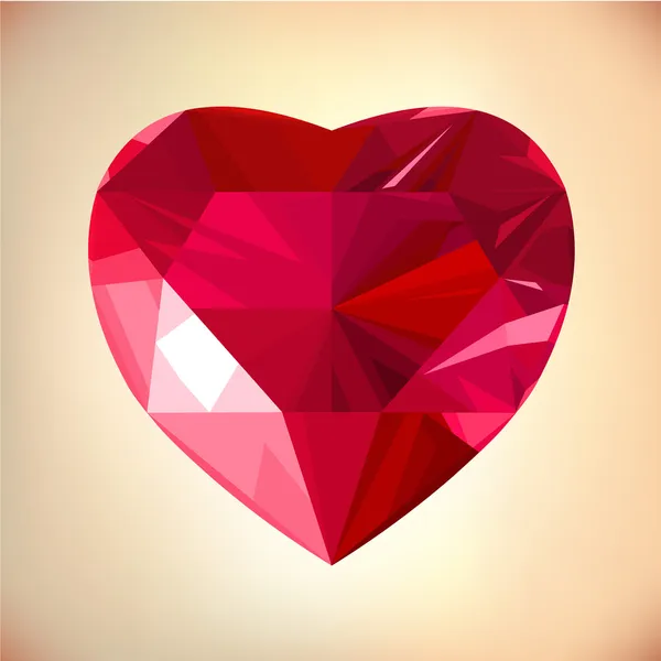 Corazón de diamante — Vector de stock