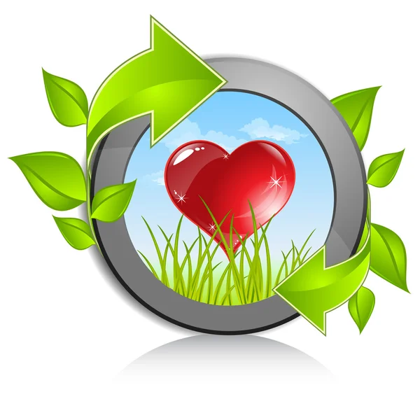 Heart in nature frame — Stock Vector