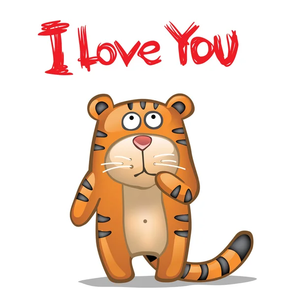 Tiger I love you — Stock Vector