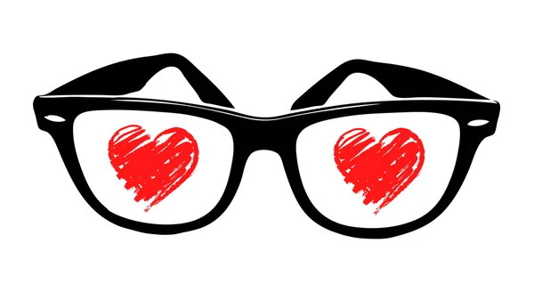 Corazón de amor en gafas de sol — Vector de stock