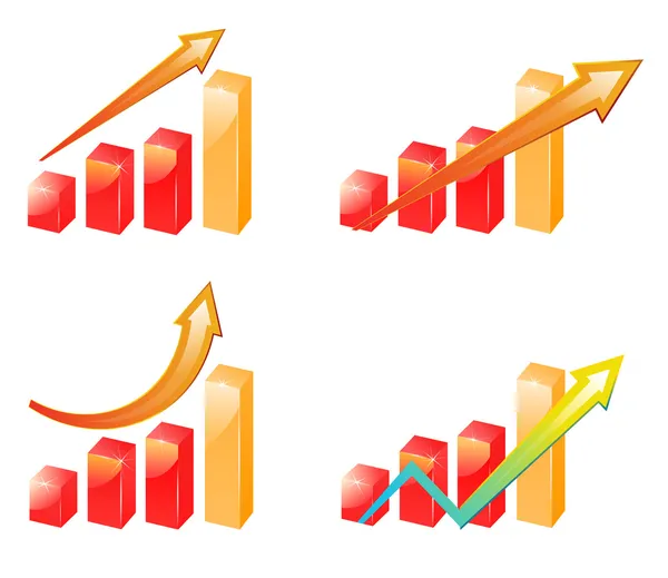 Tillväxt & framsteg stapeldiagram — Stock vektor