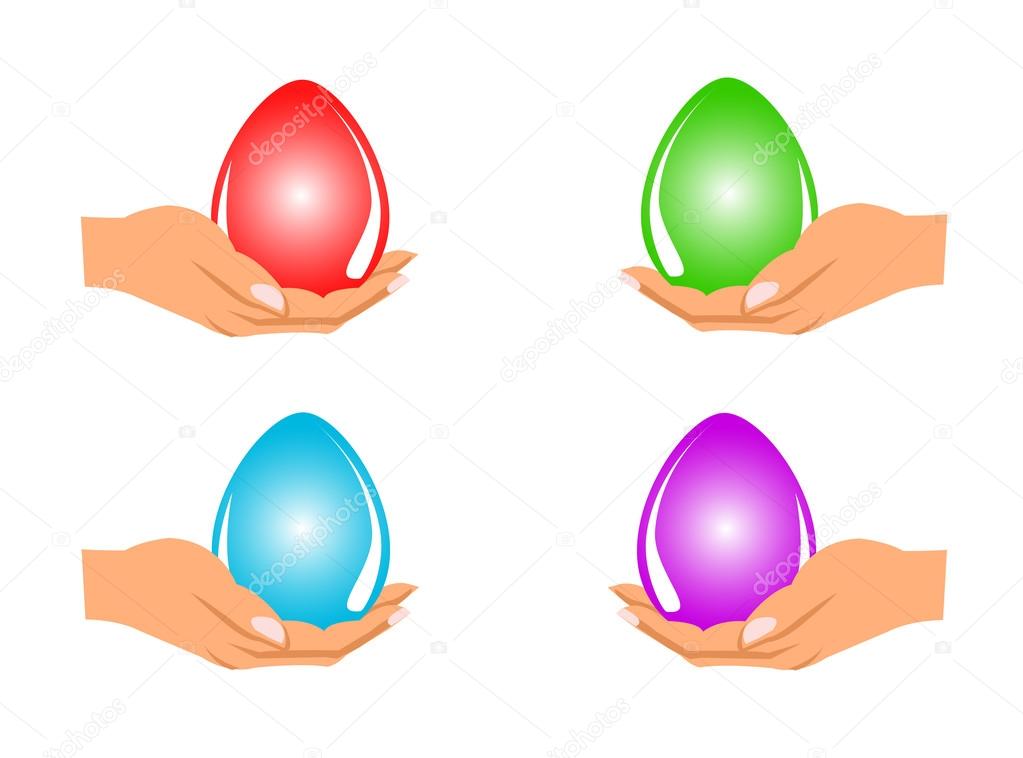 Easter Eggs in hand