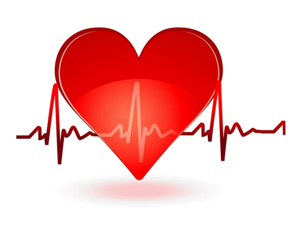 Saúde do coração em fundo branco — Vetor de Stock