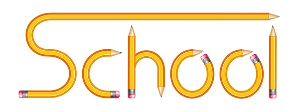 Schultext mit Bleistift — Stockvektor