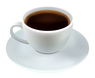 Beyaz arka planda kahve fincanı