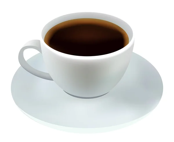 Tazza di caffè su sfondo bianco — Vettoriale Stock