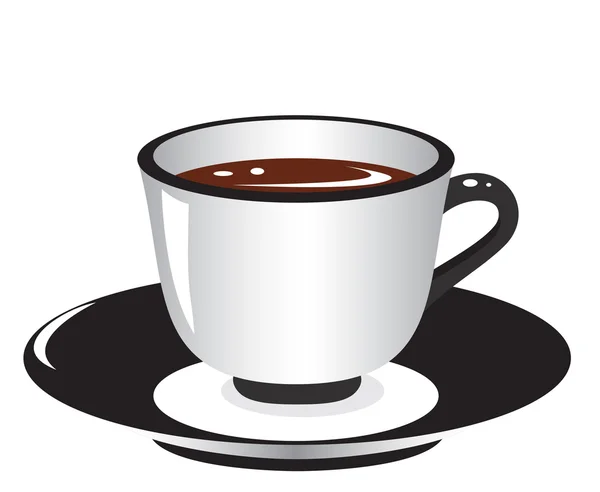 Taza de café sobre fondo blanco — Vector de stock