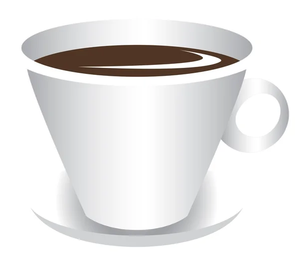 Kaffeetasse auf weißem Hintergrund — Stockvektor