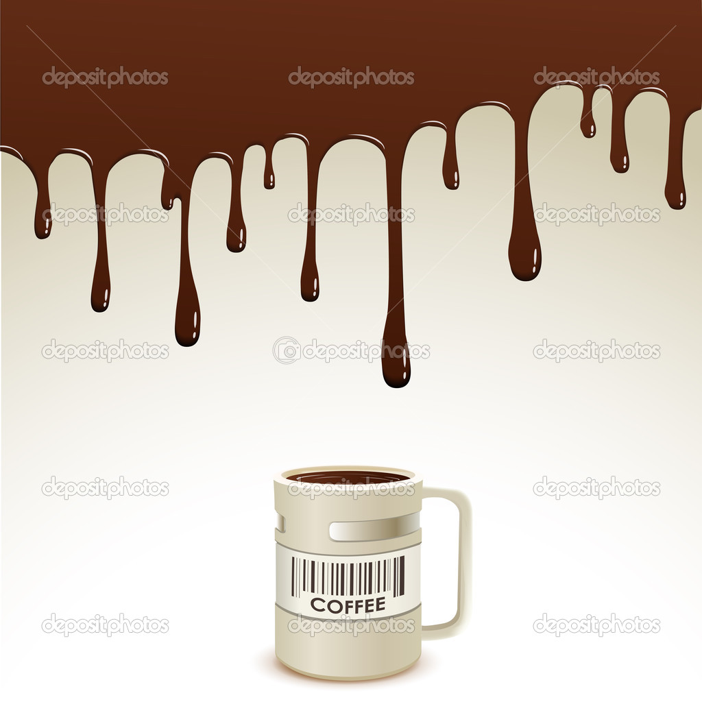 Coffee cup on coffee background