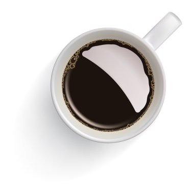 Beyaz arka planda kahve fincanı