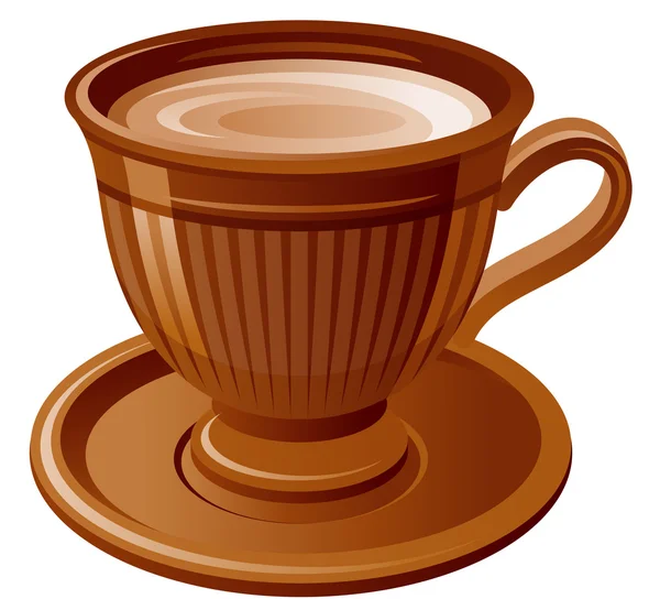 Tazza di caffè su sfondo bianco — Vettoriale Stock