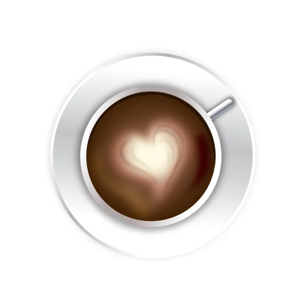 Amor coração xícara de café — Vetor de Stock