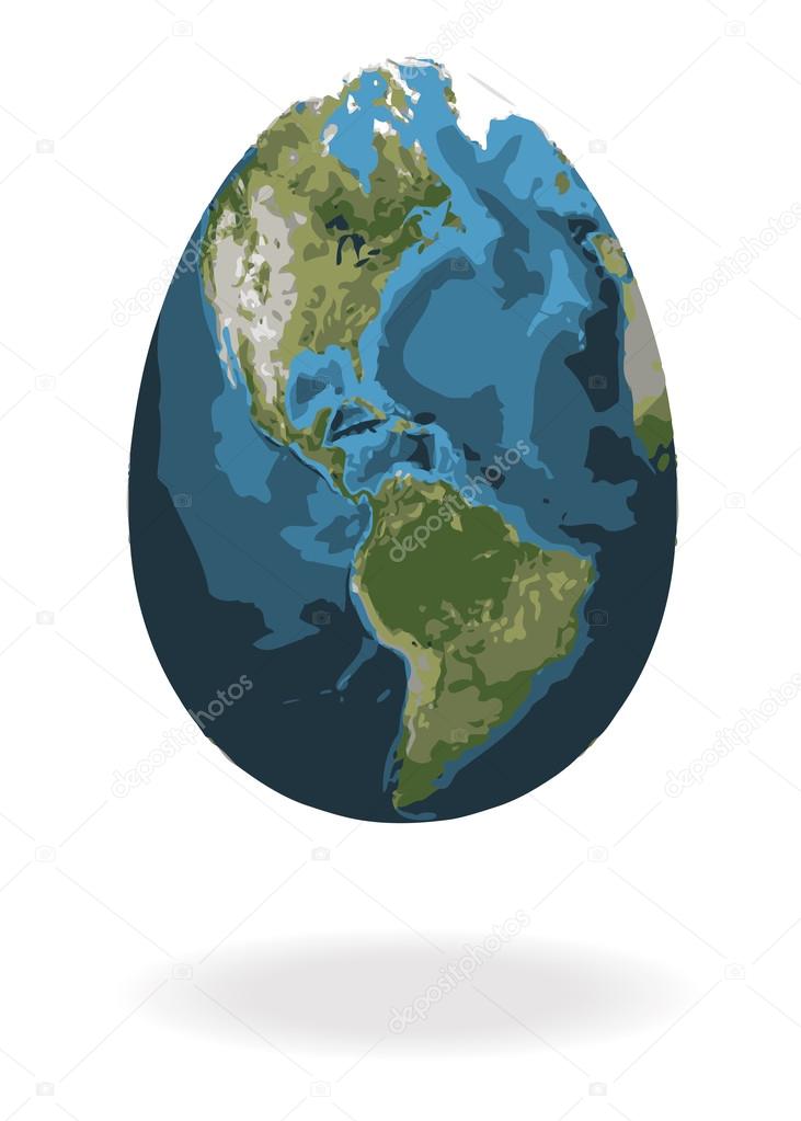 Easter egg with world map
