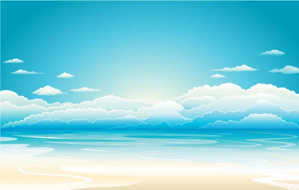 Coucher de soleil ciel, illustration vectorielle de l'eau — Image vectorielle