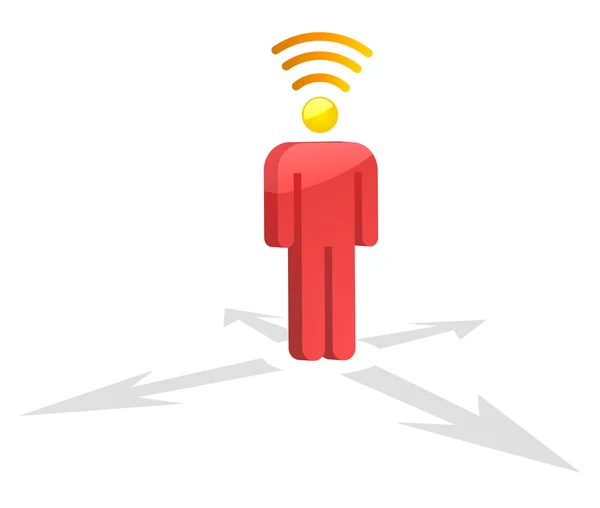 Wifi Man หัว — ภาพเวกเตอร์สต็อก