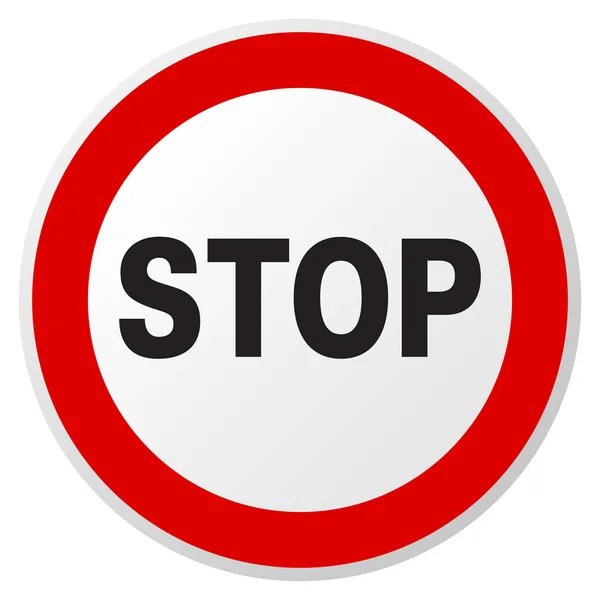 Señal roja de stop road sobre fondo blanco — Vector de stock