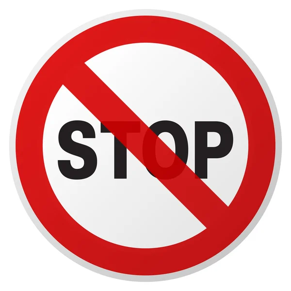 Señal roja de stop road sobre fondo blanco — Vector de stock