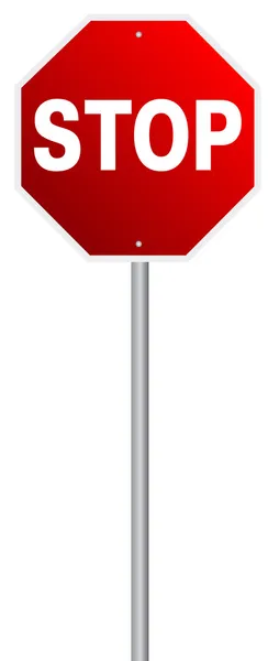 Red Stop Road Sign — Stock Vector