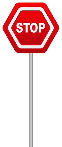 Red Stop Road Sign — Stock Vector