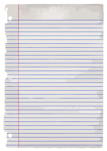 Old Student Writing Paper — Stock Vector
