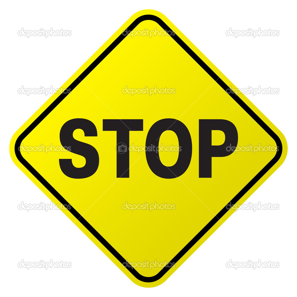 Red Stop Road Sign on white background