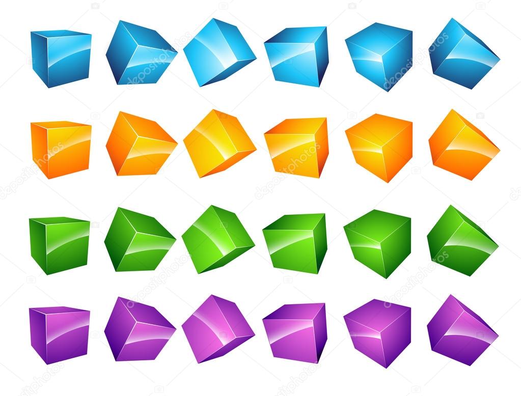 Color Vector cubes Set
