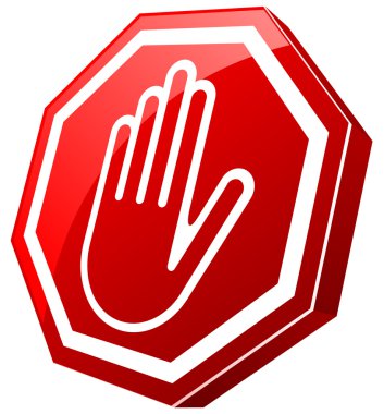 Stop Red Glossy Hand clipart