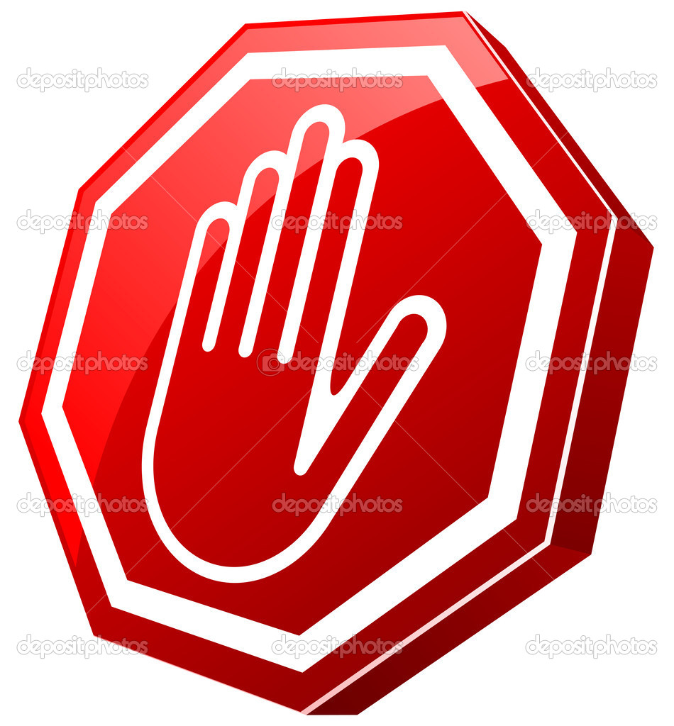 Stop Red Glossy Hand