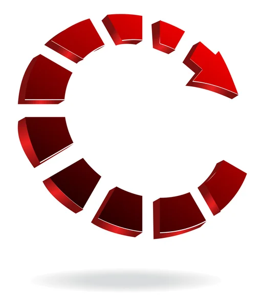 Anneau Flèches Rouges Rotatif — Image vectorielle