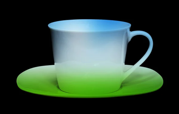 Leere Kaffeetasse auf schwarz — Stockfoto