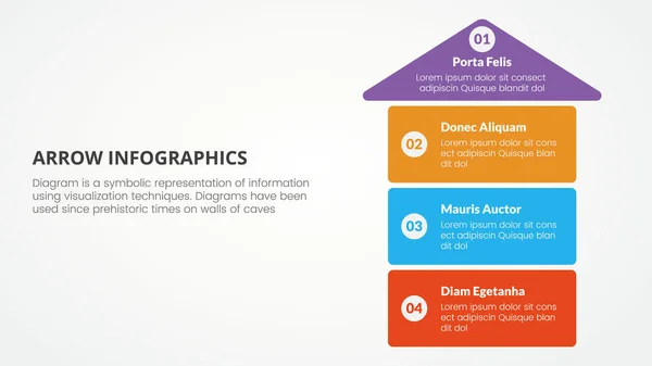 Pfeil Stil Infografik Folie Präsentation Vorlage Mit Modernen Flachen Stil — Stockvektor