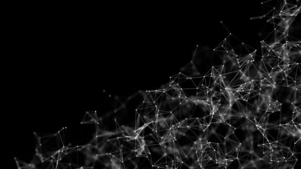 A network of connected lines and dots moving abstract plexus background — Video
