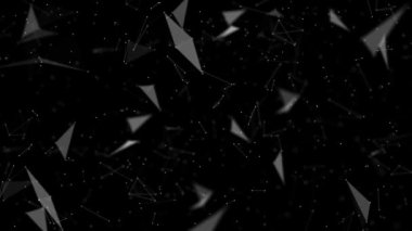 Soyut fütüristik, bağlantı noktaları, çizgiler ve üçgenler ile çokgen alan