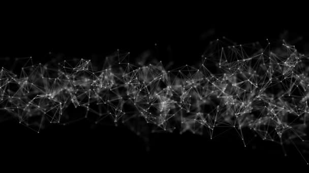 4k абстрактный цикл футуристических технологий фон с линиями и точками — стоковое видео