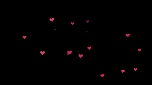 Srdce návrh na Valentýna Zdravím. Přechody romantických srdcí 4K — Stock video
