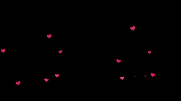 Movimento de Corações para Cumprimentos do Dia dos Namorados. 4K Romântico Corações Transições — Vídeo de Stock