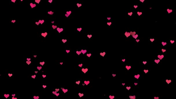 Szívdobogás Valentin napi üdvözlet. 4K Romantikus szívek átmenetek — Stock videók
