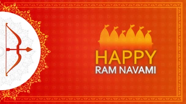 Buon Ram Navami 2022. Rama Navami Sfondo con testo 3D — Video Stock