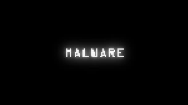 Malware warning with glitch text effect — Video Stock