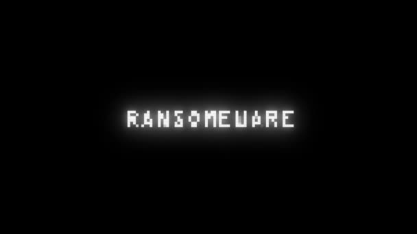 Ransomware varning text med glitch effekt — Stockvideo