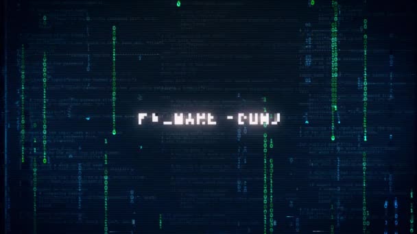 Malware talált figyelmeztető üzenet hiba és zaj háttér számítógép bináris — Stock videók