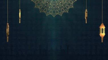 Güzel 4k bayram mübarek ramazan feneriyle birlikte İslami tasarım konsepti