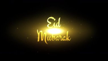 Kurban Mübarek altın 3d partiküller ve ışık ile selamlama metni