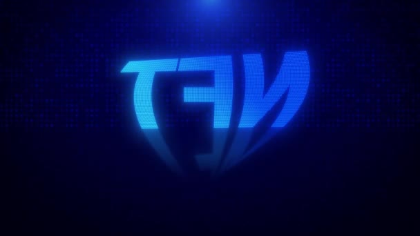 3d Rotation of NFT Text and reflection with futuristic blue background. — Video Stock