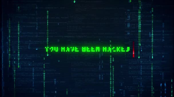 Вы были взломаны компьютерным сообщением с предупреждением об ошибке и текстом шума — стоковое видео