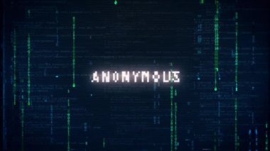 Gürültü ve arıza içeren isimsiz bilgisayar hack uyarı iletisi.