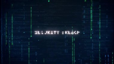 Bilgisayar programı arka planında sistem ihlali ve gürültü efektleri.