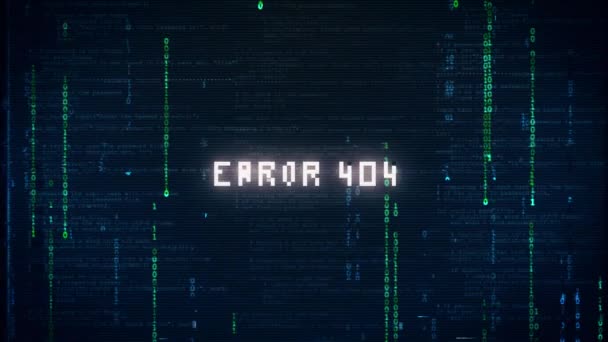 Hata 404 Uyarı Mesajı Bilgisayar Korsanlığı Hatası Mesajı Arkaplan Efekti — Stok video