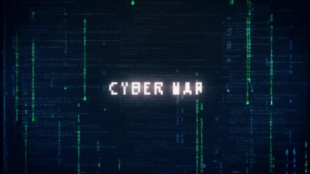 Cyber War Alert Προειδοποίηση Δυσλειτουργία Και Θόρυβο Φόντο Πάνω Από — Αρχείο Βίντεο